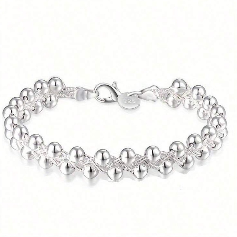 Elegant Silver Beaded Bracelet